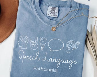 Speech Sprache Pathologen Shirt, Logopäde Shirt, SLP Krankenschwester Shirt, SLP Shirt, Langarm Komfort Farben T-Shirt