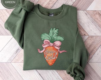 Sudadera de zanahoria de Pascua, sudadera de Pascua para mujer, sudadera de jardín, sudadera de conejo de primavera, regalo de Pascua para mujer