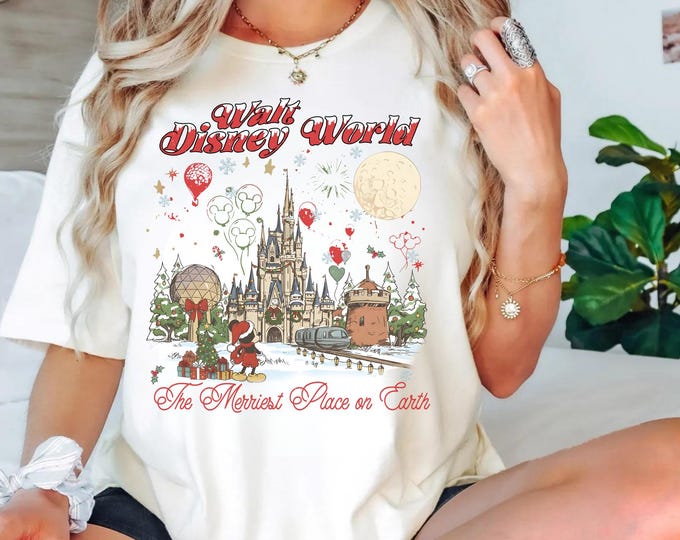 Vintage Walt Disney World Christmas Sweatshirt, Retro Disney Family Holiday Shirt, Mickey and Friends Xmas Tees, Disney Matching Trip 2025