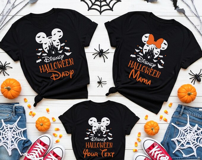 Custom Halloween Disney shirt, Group Halloween Disneyland shirts, Disneyland Trip 2024 Family Mickey Halloween Shirt, Halloween Costume Kids