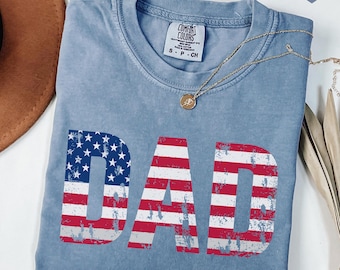 Comfort Colors® Dad 4th of July Shirt, Man Myth Legend Dad Fourth of July Independence Day Shirt, Dad USA Flag Shirt Tee,Father's Day Gift