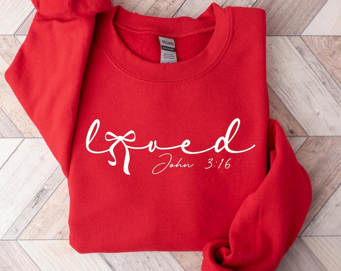 Christian Valentines Sweatshirt, Loved John 3:16 Shirt, Retro Valentine Shirt, Bible Verse Shirt, XOXO Shirt, Checkered Varsity Shirt
