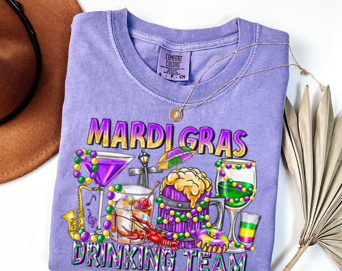 Mardi Gras Drinking Team Shirt, Fat Tuesday Shirt, Mardi Gras Day Shirt,Carnival Party Tee, Mardi Gras Celebration Shirt, Drinking Party Tee