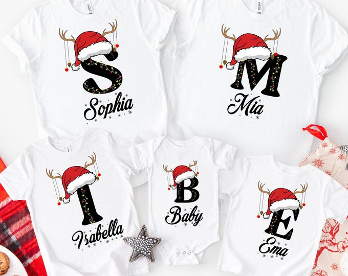 Personalized Christmas Family Sweatshirt: Custom Name Matching Pajamas