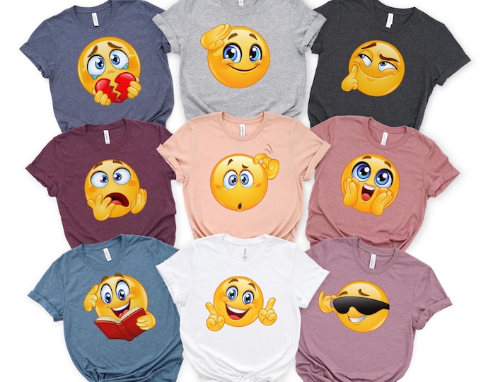 Custom Emoji Costume Shirt Gift For Family Group,Birthday Costume Shirt Gift For Family,Emoji Team Shirts,Emoji Face Crewneck,Christmas gift