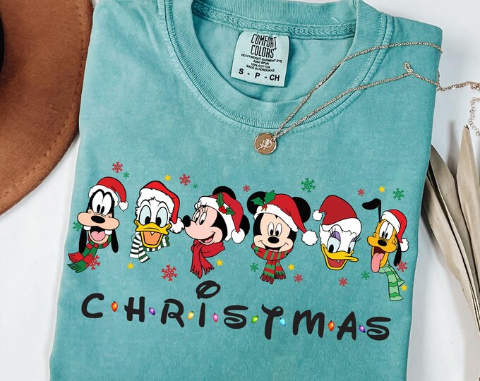 Mickey and Friends Christmas Shirt, Christmas Lights T-Shirt, Disneyland Xmas Family Trip Shirt, Very Merry Xmas Holiday Sweatshirt