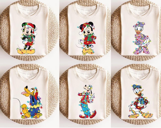 Custom Disney Family Christmas Shirt, Matching Christmas Tees, Personalized Disney Character Christmas Shirt, 2025 Mickey’s Very Merry Shirt
