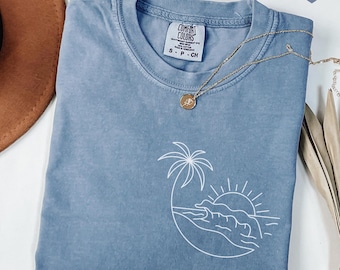 Comfort Colors® Sun T-Shirt, Summer Shirt, Beach Shirts, Sunhine T-Shirt, Gift For Woman, Boho Sun Shirt, Sun Shirt