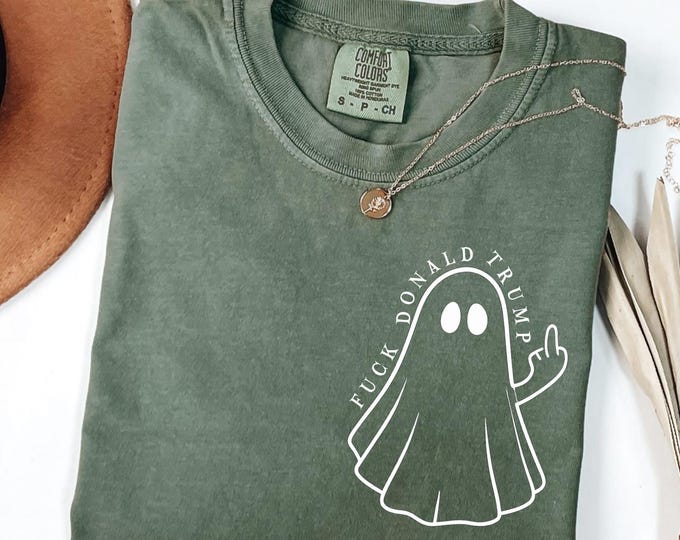 Comfort Colors® Halloween Subtle F*ck Donald Trump,FDT Shirt,Ghost FDT Shirt,Subtle Anti Trump Shirt,Halloween FDT Shirt,Political Halloween