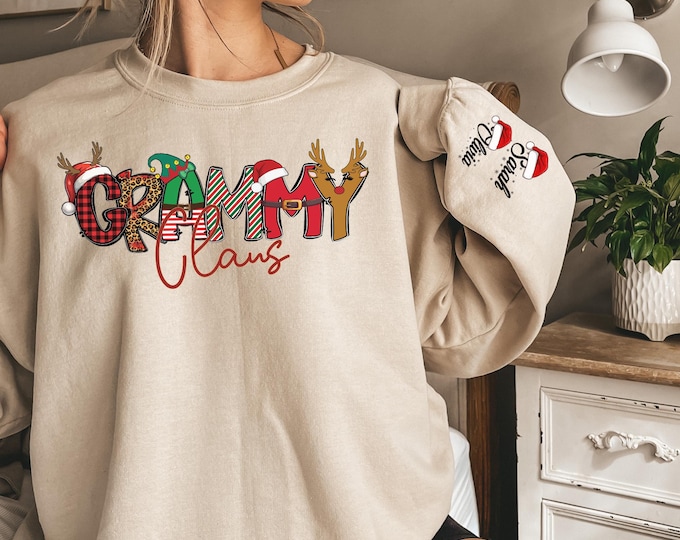 Grammy Claus Sweatshirt, Grammy Christmas Shirt, Grammy Claus Shirt, Grandma Christmas Shirt, Grandma Christmas Gift, Xmas Crewneck Shirts