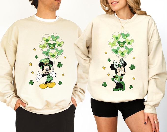 Disneyland St Patrick's Day Sweatshirt, Mickey And Friends Lucky Vibes Shirt, Magic Kingdom Patricks Shirt, Disney Family St Patty's Day Tee