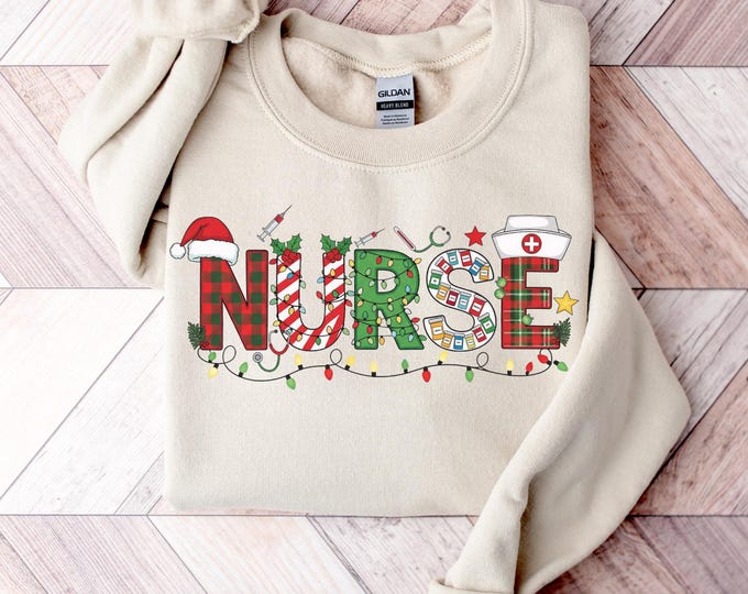 Christmas Nurse,Christmas Registered Nurse Sweatshirt,Nurse Shirt For Christmas, Christmas Crew Nurse Shirt,Registered Nurse Crew Sweatshirt