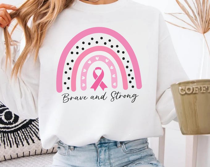 Brave & Strong Shirt Fight Cancer Shirt, Oncologist Shirt, Cancer Fighter Shirt, Cancer Fighting Shirt, Breast Cancer Awareness Shirt