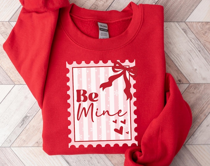 Coquette Valentines Postage Stamp Sweatshirt, Be Mine Shirt, Valentines Day T-Shirt, Love Sweater, Cute Postage Stamp Tee, Gift for Her