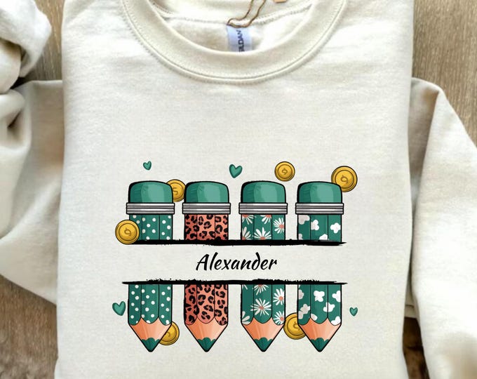 Lucky Teacher Name Sweatshirt,Teaching Lucky Charms Sweatshirt,Saint Patrick's Day Teacher Sweatshirt,Teachers Lucky Charms Sweatshirt Gifts