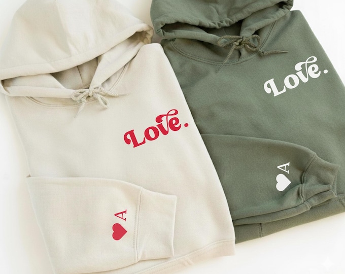 Custom Valentines Heart Sweatshirt, Womens Valentine's Day Sweatshirt, Couple Gift Sweatshirt, Heart Hoodie, Anniversary Day Gift, Mama Gift