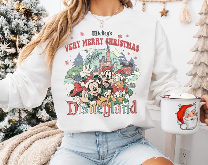 Disney Mickey And Friends Very Merry Christmas Party Shirt, Family Matching Christmas Sweatshirt, Merry Christmas 2025 Shirt, Christmas Tee