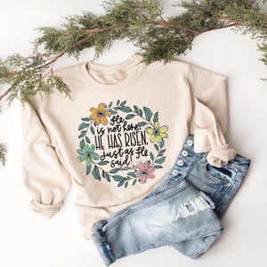 Easter Shirt, He Is Not Here He Has Risen, Christian Easter, Easter Sunday T-Shirt, Easter Gift, Easter Scripture T-shirts, Easter Outfit