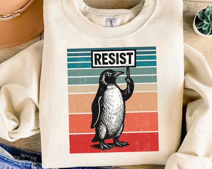 Penguins Against Tariffs Shirt,Funny Anti Trump Tshirt,Resist Tariffs Shirt,Resistance Tee, Anti MAGA Protest Shirt,Liberal Shirt, FDT Shirt