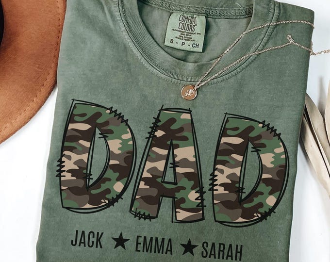 Comfort Colors® Custom Dad Shirt With Kids Names,Dad T-Shirt,Personalized Dad Shirt, Father's Day Shirt,New Dad Shirt,Daddy Shirt,