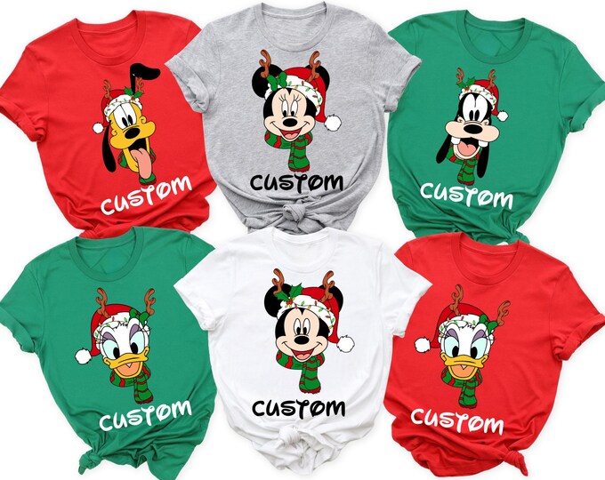 Custom Disney Family Christmas Shirt, Matching Christmas Tees, Personalized Disney Character Christmas Shirt, 2026 Mickey’s Very Merry Shirt