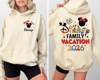 Disney 2026 Family Vacation Sweatshirt, Mickey Castle 2026 Hoodie, Disneyland Family Trip Shirt, Custom Mickey Trip Shirt, Family Matching