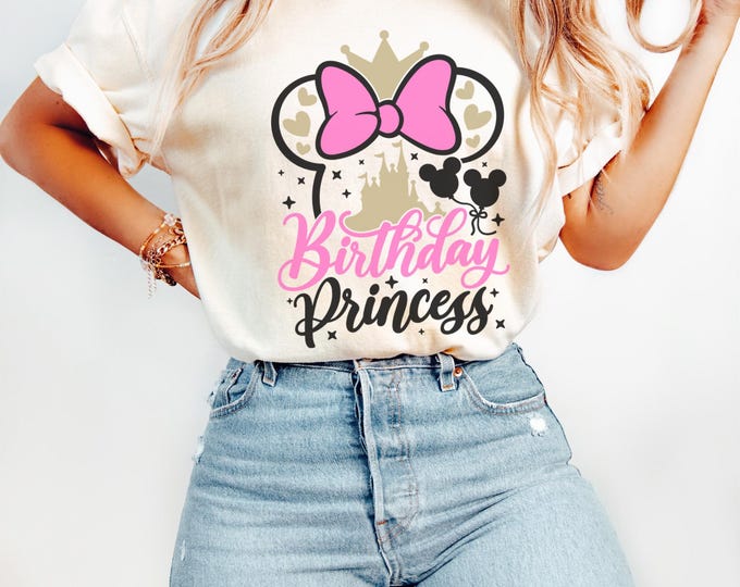 Disney Princess Birthday Shirts, Princess Birthday Shirt, Disney Birthday Girl Tee, Princess Birthday Party Shirt, Princess Girls Trip Shirt