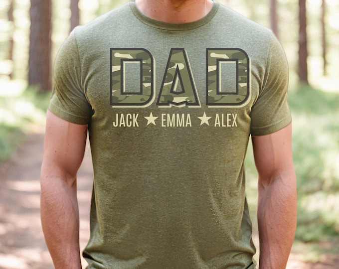 Custom Dad Shirt With Kids Names, Dad T-Shirt, Personalized Dad Shirt, Father's Day Shirt, New Dad Shirt, Daddy Shirt, Birthday Gift Dad Tee