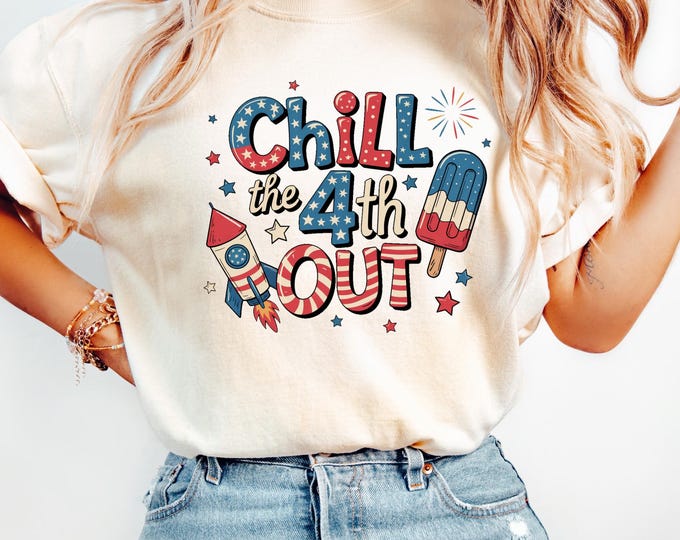 Chill The Fourth Out Shirt, Retro 4th Of July Shirt, Funny Fourth Of July Shirt, Patriotic Shirt, USA T-Shirt, American Flag Shirt