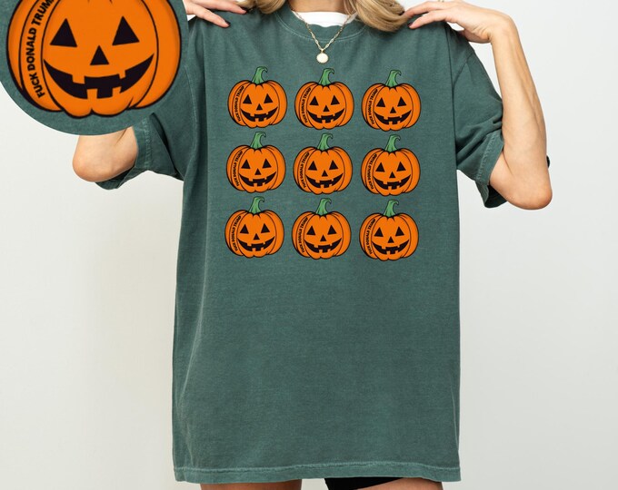 Pumpkin Subtle Anti Trump Shirt, Comfort Colors Halloween F*ck Donald Trump, FDT Pumpkin Fall Tee, Anti Trump Halloween Shirt, FDT Halloween