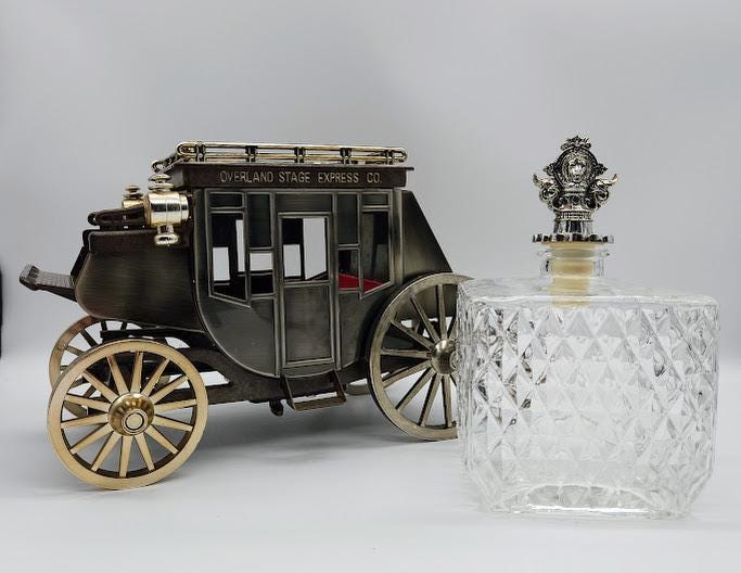 Overland Stage Express Plastic Vintage Musical Stagecoach Decanter