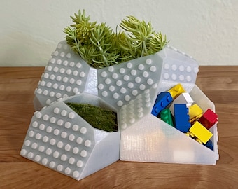 Lego-kompatibel krukväxt / skrivbordsorganisatör