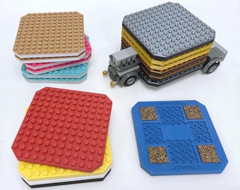 LEGO-Compatible Drink Coasters (1 Pair)