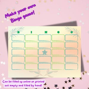 Bingo Card, Editable, Printable bingo,  Bingo template, Party game, Bingo sheets, Digital Download, bundle, different sizes bingo cards