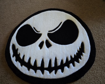 Nightmare Before Christmas Jack Skellington custom tufted rug wall art fiber art handmade