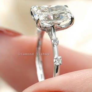 3.50CT Radiant Cut Lab Grown Solitaire Diamond Engagement Ring 14k white gold Anniversary Ring Bridal Jewelry for Her