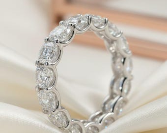 Lab Grown Diamond Eternity Band: 4.00 MM Round Cut, Gold Wedding Ring