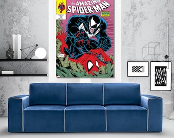 Spider Man Wall Art,Spider Man Canvas, Spiderman Canvas Art, Comic Art Print, Amazing Comic Covers,Cartoon Art Picture, Spider Man