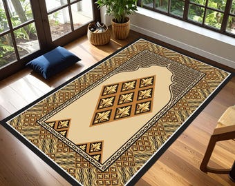 Islamic Prayer Rug, Muslim prayer Mat, Spiritual Decor, Best Gift, Non-Slip Prayer Mat
