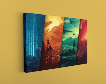 Colorful Star Wars Canvas Art: Sci-Fi Wall Decor
