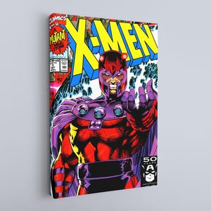 Arte murale X-Men, Magneto Canvas, Arte su tela X-Men, Stampa artistica di fumetti, Incredibili copertine di fumetti, Immagine artistica di cartoni animati, Decorazione murale, Arazzo da parete X-Men
