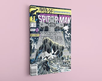 Incroyable toile Spider Man, oeuvres d'art araignée, toile de couverture de bande dessinée, oeuvre d'art murale super-héros, oeuvre d'art sur toile, toile personnalisable, toile taille spéciale