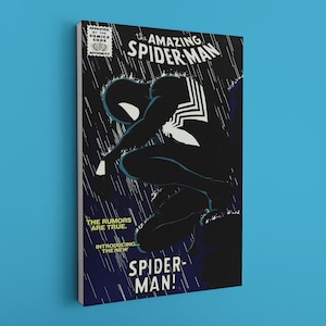 Stampa su tela di Spiderman, tela di Spider Man, stampa murale di Spider Man, stampa artistica di fumetti, fantastiche copertine di fumetti, immagine artistica di cartoni animati, Spider Man
