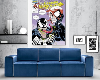 Spider-Man Comic Cover Canvas Art: Venom vs Skull Spider-Man