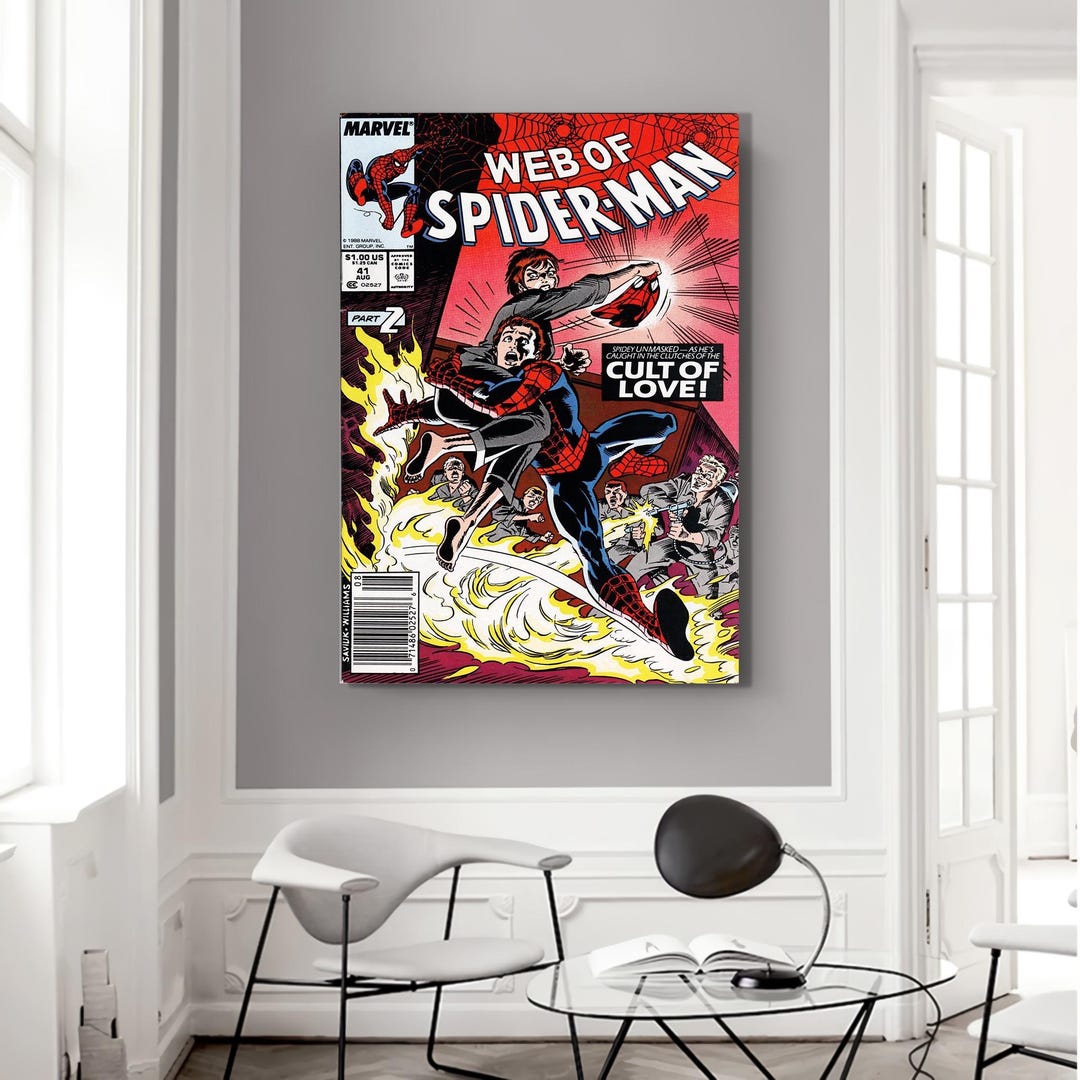 Spider Man Wall Art,spider Man Canvas, Spiderman Canvas Art, Comic Art ...