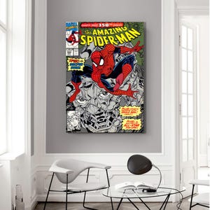 Impresión artística en lienzo del cómic Dr. Doom vs. Spiderman: superhéroe para colgar en la pared