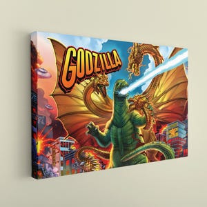 Godzilla Canvas Art: Customizable Kaiju Decor for Kids Room