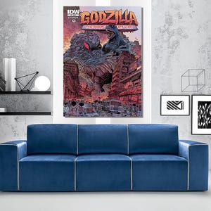 Godzilla Canvas Art: Legendary Kaiju Comic Book Decor