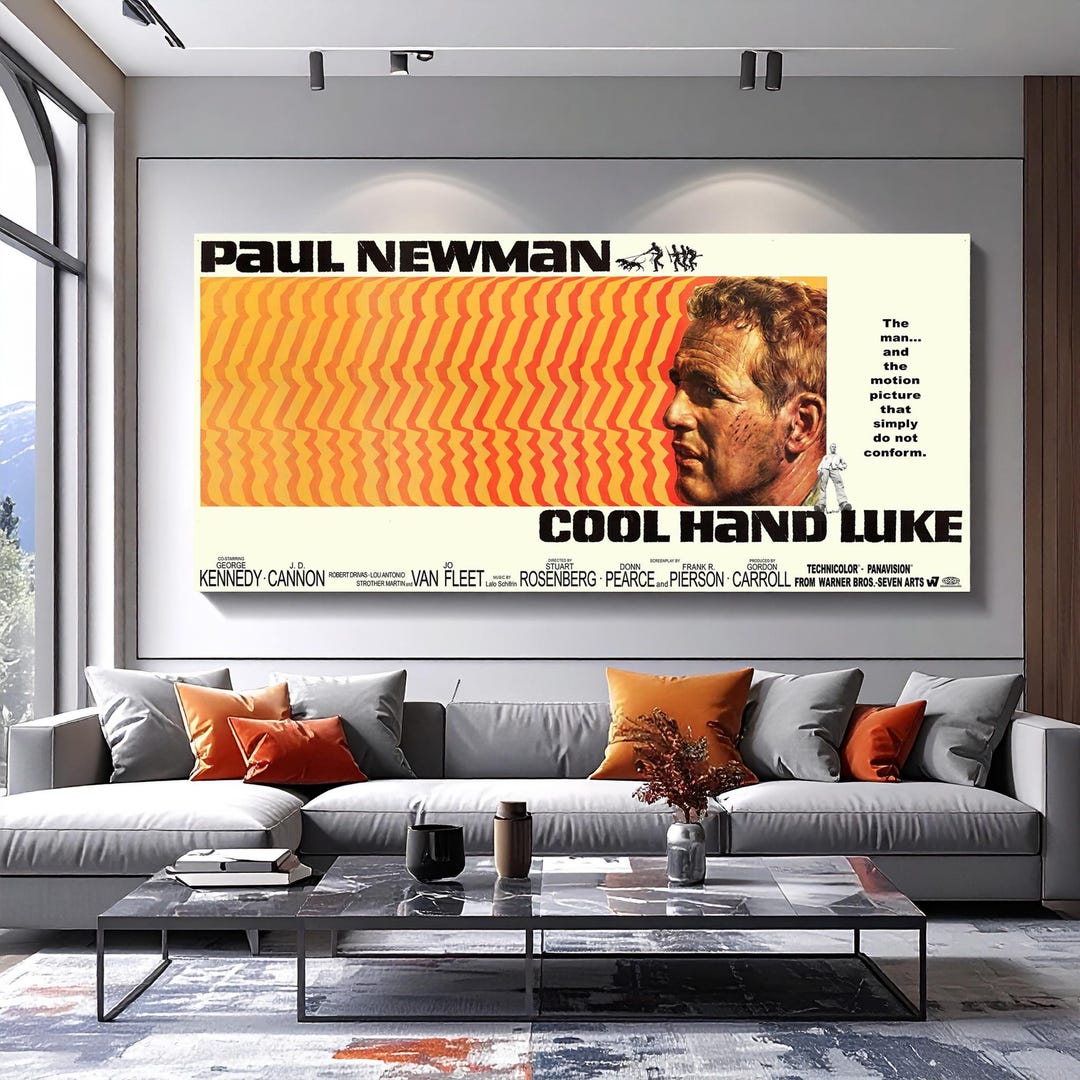 Cool Hand Luke Canvas, Wall Art Poster, Handmade Movie Poster Canvas ...