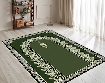 Islamic Prayer Rug, Muslim Prayer Mat, Spiritual Decor, Best Gift, Non-Slip Prayer Mat, Spiritual Life